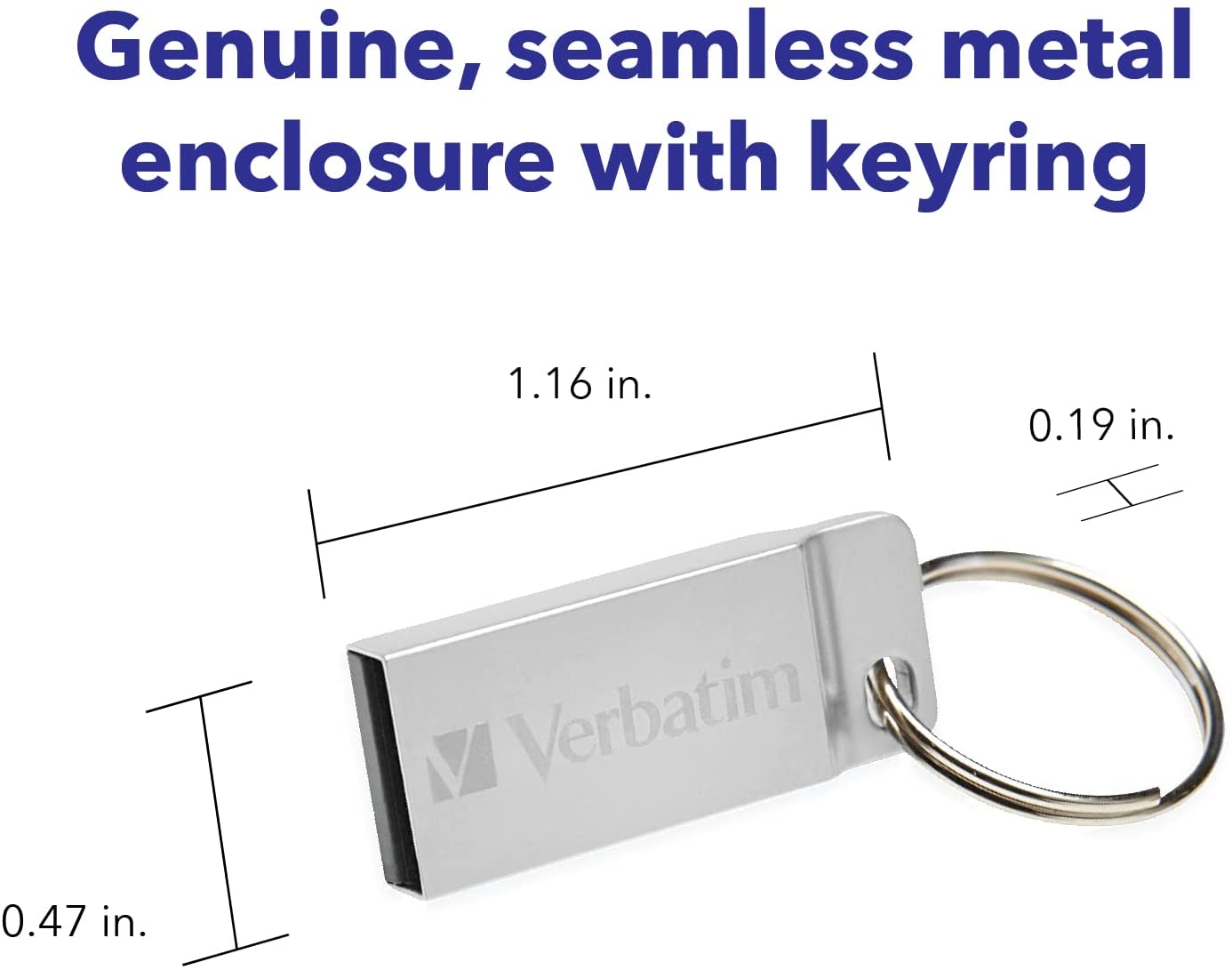 Verbatim 16GB Metal Executive USB Flash Drive - Silver - 98748 16 GB 2.0 Silver