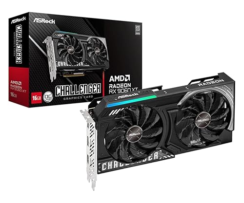 Asrock Challenger Radeon Rx 9060 Xt 16gb Gddr6 Pci Express 5.0 X16 Video Graphics Card