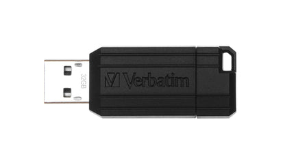 Verbatim PinStripe USB Flash Drive, 32 GB, Black
