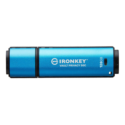 Kingston Technology IronKey VP50 USB Flash Drive 128 GB USB Type-C 3.2 Gen 1 (3.1 Gen 1) Black, Blue IKVP50C/128GB
