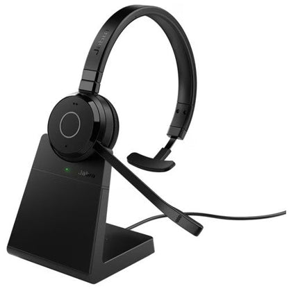 Jabra Evolve 65 TE (Third Edition) Wireless Single-Ear Headphones w/Charging Stand - Noise-Canceling Mic, 16 hrs Battery Life, Dual Connectivity, MS Teams Certified, Supports Other Platforms, Black