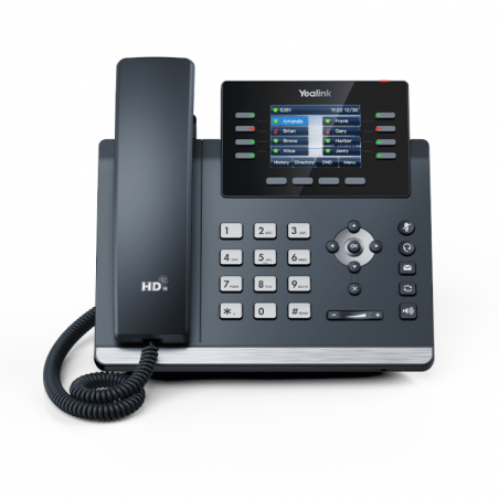 Yealink SIP-T44U IP Phone - Corded - Corded/Cordless - Wi-Fi - VoIP - 2.8" - 2 x Network (RJ-45) - PoE Ports