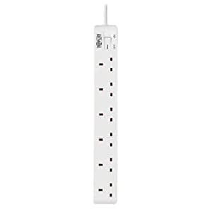 6FT Tripp Lite 6 - Outlet British Power Strip - White - Dealtargets.ca