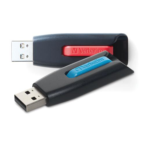 Verbatim 64GB Store 'n' Go V3 USB 3.2 Gen 1 Flash Drive, 2-Pack - Red, Blue
