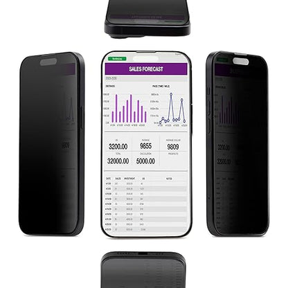 StarTech.com 4-Way Privacy Screen for iPhone 15, Portrait/Landscape, Touch-Enabled, +/- 30 Deg. View, Tempered Glass Filter