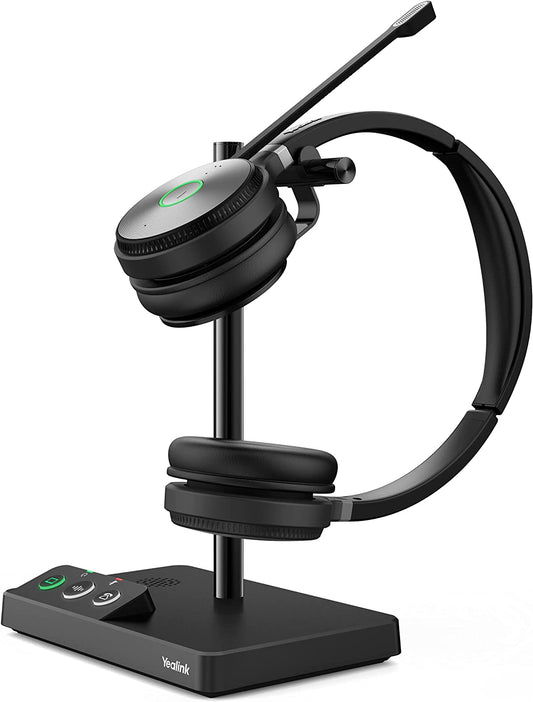 Yealink WH62 Duo UC Wireless Noise Canceling Headset - Headset Connects and Works with USB Enabled Desk Phones, Computers and Softphones. Yealink WH62 Dual UC