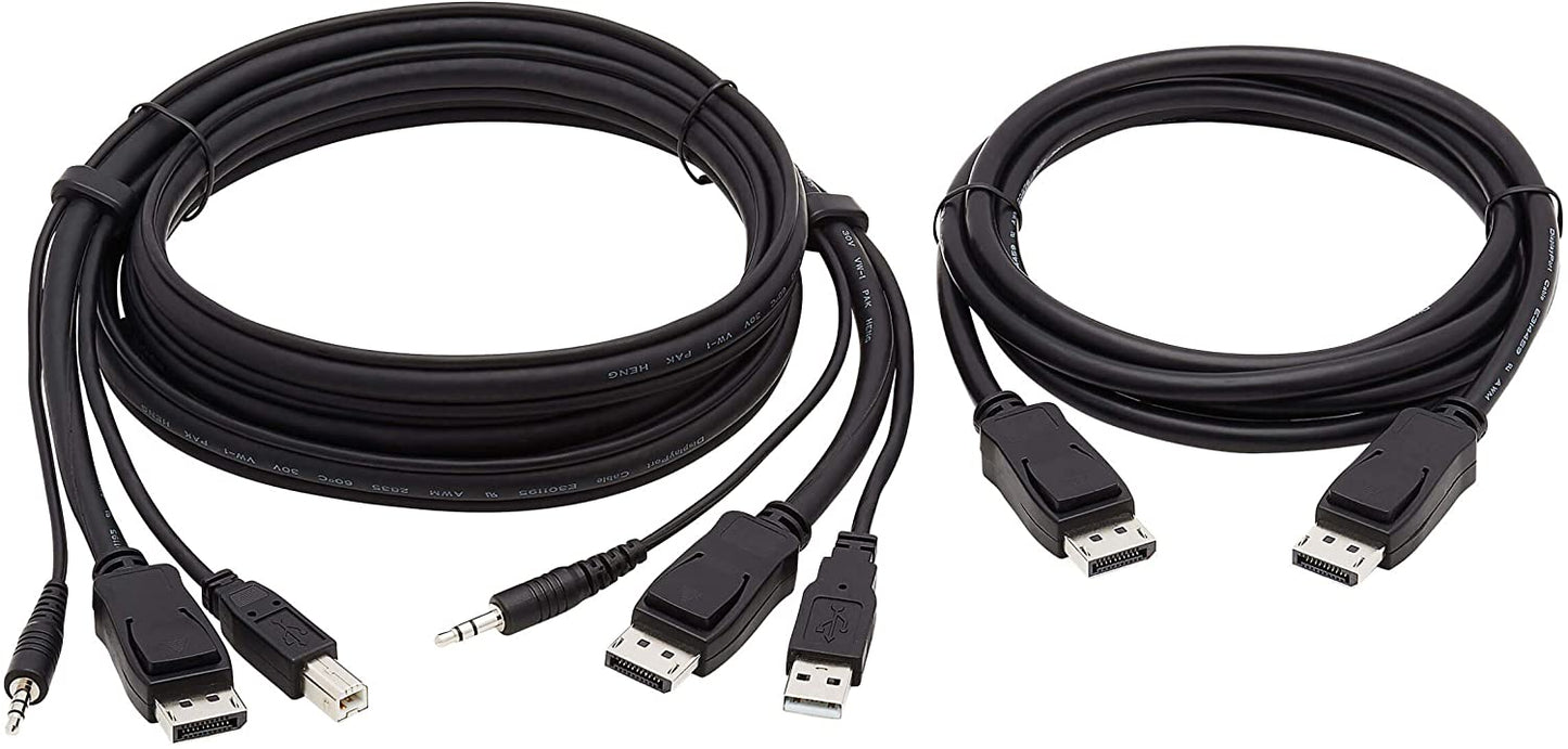 Tripp Lite Dual DisplayPort KVM Cable Kit 4K USB 3.5 mm Audio 3xM/6ft (P783-006-DP)