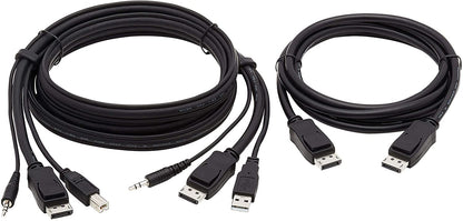 Tripp Lite Dual DisplayPort KVM Cable Kit 4K USB 3.5 mm Audio 3xM/6ft (P783-006-DP)