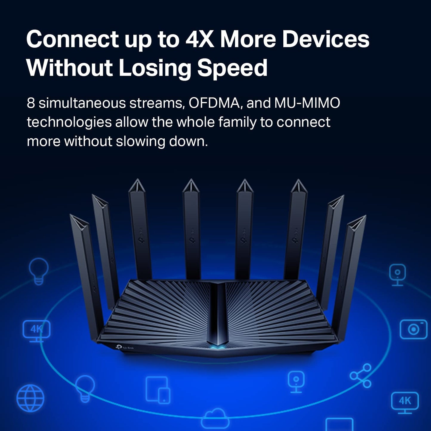 TP-Link AX6600 Tri-Band WiFi 6 Router (Archer AX90), 8-Stream Gigabit Router, VPN Router, MU-MIMO, 2.5G WAN Port, 1.5GHz Quad-Core CPU AX6600, Tri-Band
