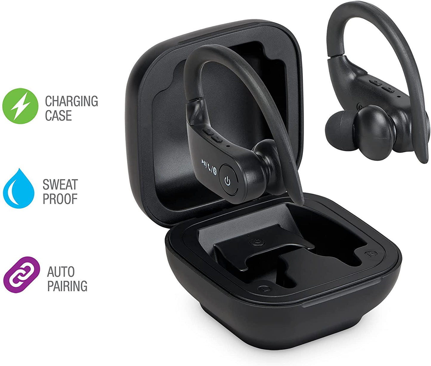 iLive Truly Wire-Free Earbuds, Sweat Resistant, Includes 3 Set of Ear Tips, Black (IAEBT270B)
