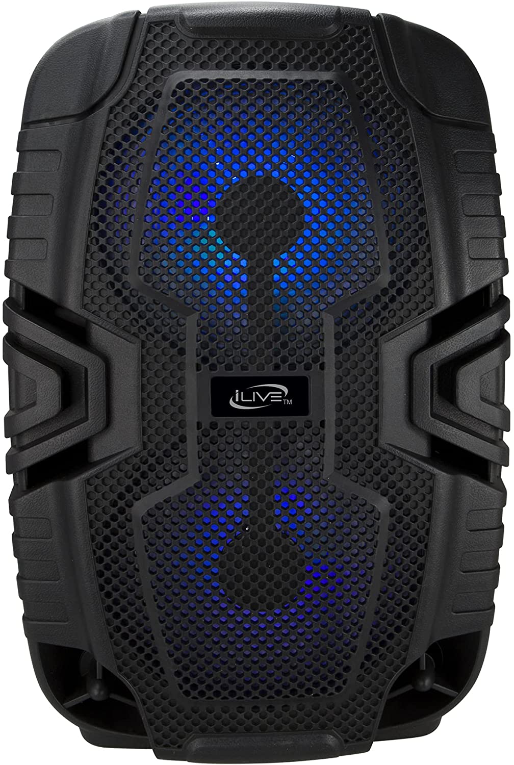 iLive Wireless Tailgate Party Speaker, LED Light Effects, Carry Handle, Black (ISB250B)