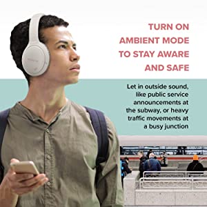 Creative Zen Hybrid (White) Wireless Over-Ear Headphones with Hybrid Active Noise Cancellation, Ambient Mode, Up to 27 Hours (ANC On), Bluetooth 5.0, AAC, Built-in Mic, Foldable