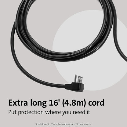 Kensington SmartSockets 6-Outlet, 16-Foot Cord, &amp; 1500 Joules Tabletop Surge Protector (K62634NA) 16-Foot Cord Tabletop (1500 Joules, 16' Cord)