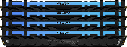 Kingston FURY Renegade RGB 128GB (4x32GB) 3200MHz DDR4 CL16 Desktop Memory Kit of 4 KF432C16RBAK4/128 3200MHz 128GB (4x32GB) RGB