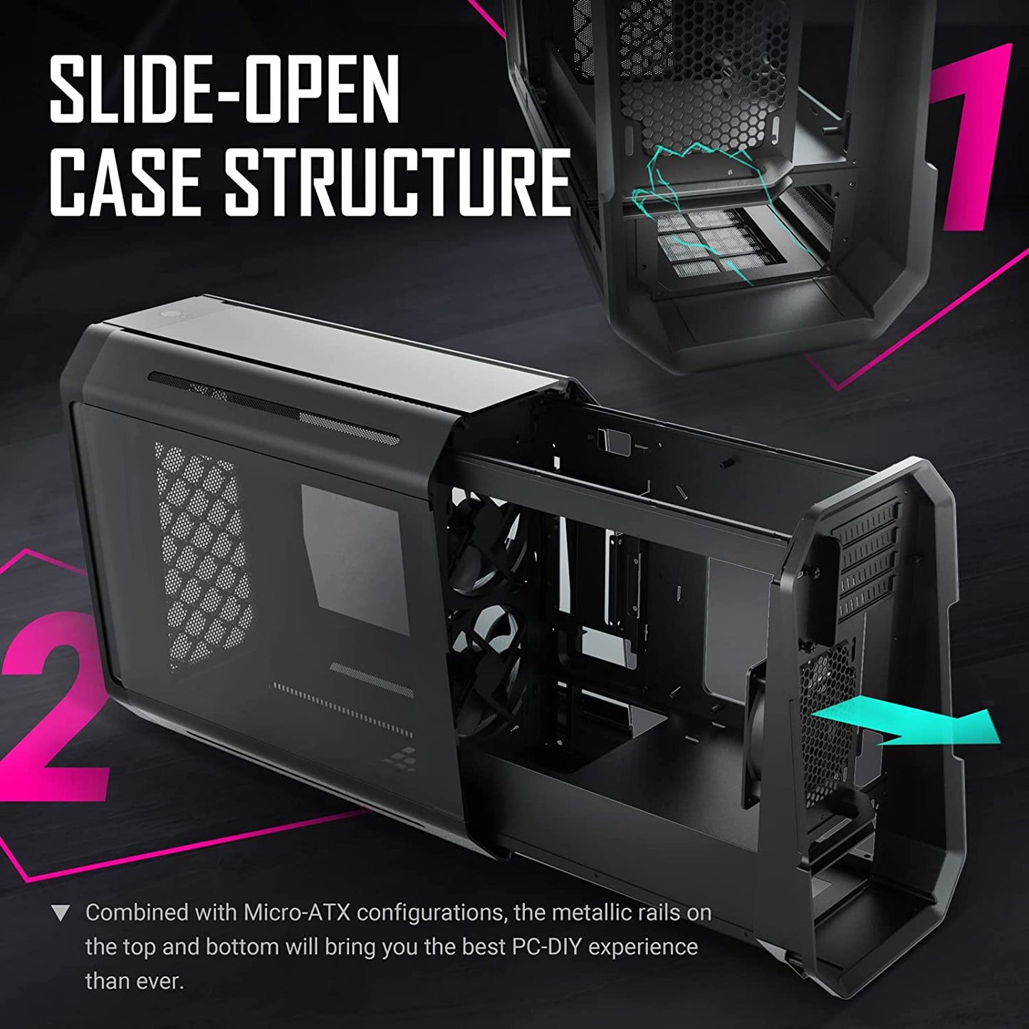 Antec Dark Cube ITX Case,M-ATX, ITX,Glass,512 x 240 x 406 mm (DWH), Dark Cube (0-761345-80034-1)