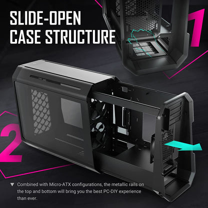 Antec Dark Cube ITX Case,M-ATX, ITX,Glass,512 x 240 x 406 mm (DWH), Dark Cube (0-761345-80034-1)