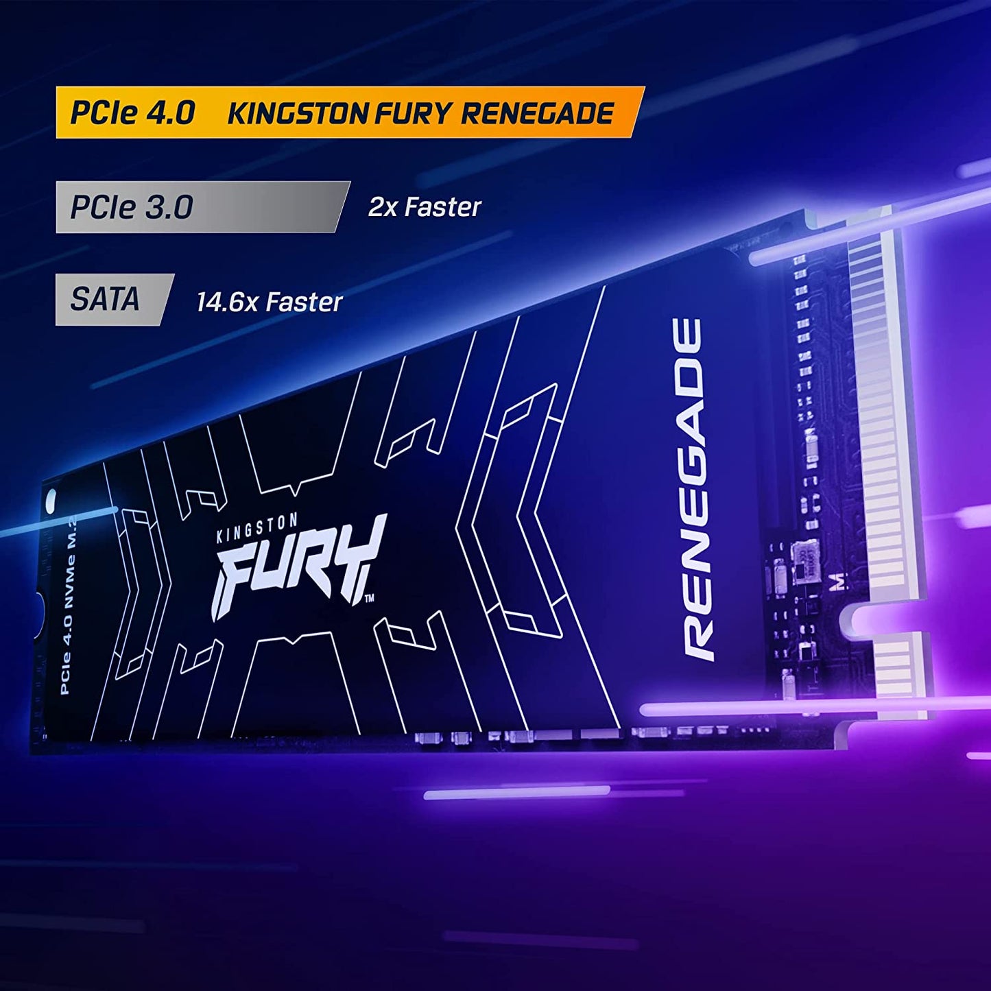 Kingston Fury Renegade 1TB PCIe Gen 4.0 NVMe M.2 Internal Gaming SSD | Up to 7300 MB/s | Graphene Heat Spreader | 3D TLC NAND | Works with PS5 | SFYRS/1000G
