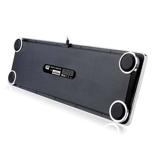 Adesso Desktop Mechanical Typewriter Keyboard - Cable Connectivity - USB Interface - 104 Key(s) - QWERTY Layout - Desktop Computer - Windows - Mechanical Keyswitch - Black