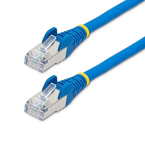 StarTech.com 1ft CAT6a Ethernet Cable - Low Smoke Zero Halogen (LSZH) - 10 Gigabit 500MHz 100W PoE RJ45 S/FTP Blue Network Patch Cord Snagless w/Strain Relief (NLBL-1F-CAT6A-PATCH)