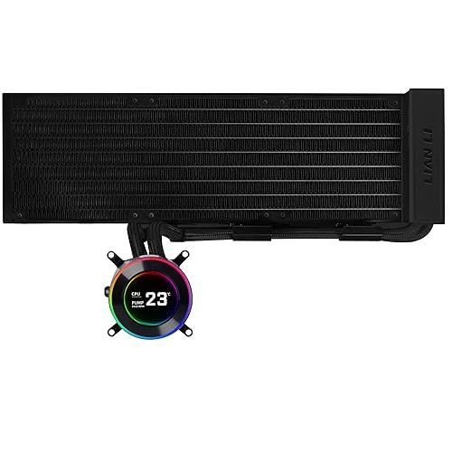 Lian Li Hydroshift II 360 Liquid CPU Cooler - Flexible Slide-Tube Clamp Coolant Pathway - 2.1” IPS LCD Screen - 3 Control Mode - Fits Most PC Fans - LGA 1851/1700, AMD AM5/AM4 - Black (HS2LCD36B)