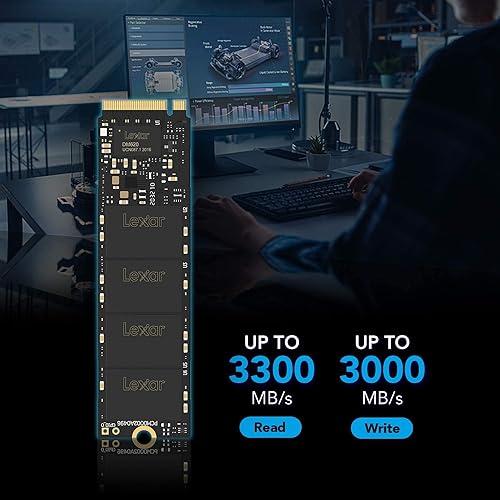 Lexar NM620 SSD 1TB PCIe Gen3 NVMe M.2 2280 Internal Solid State Drive, Up to 3300MB/s, for Gamers and PC Enthusiasts (LNM620X001T-RNNNU) 1TB NM620