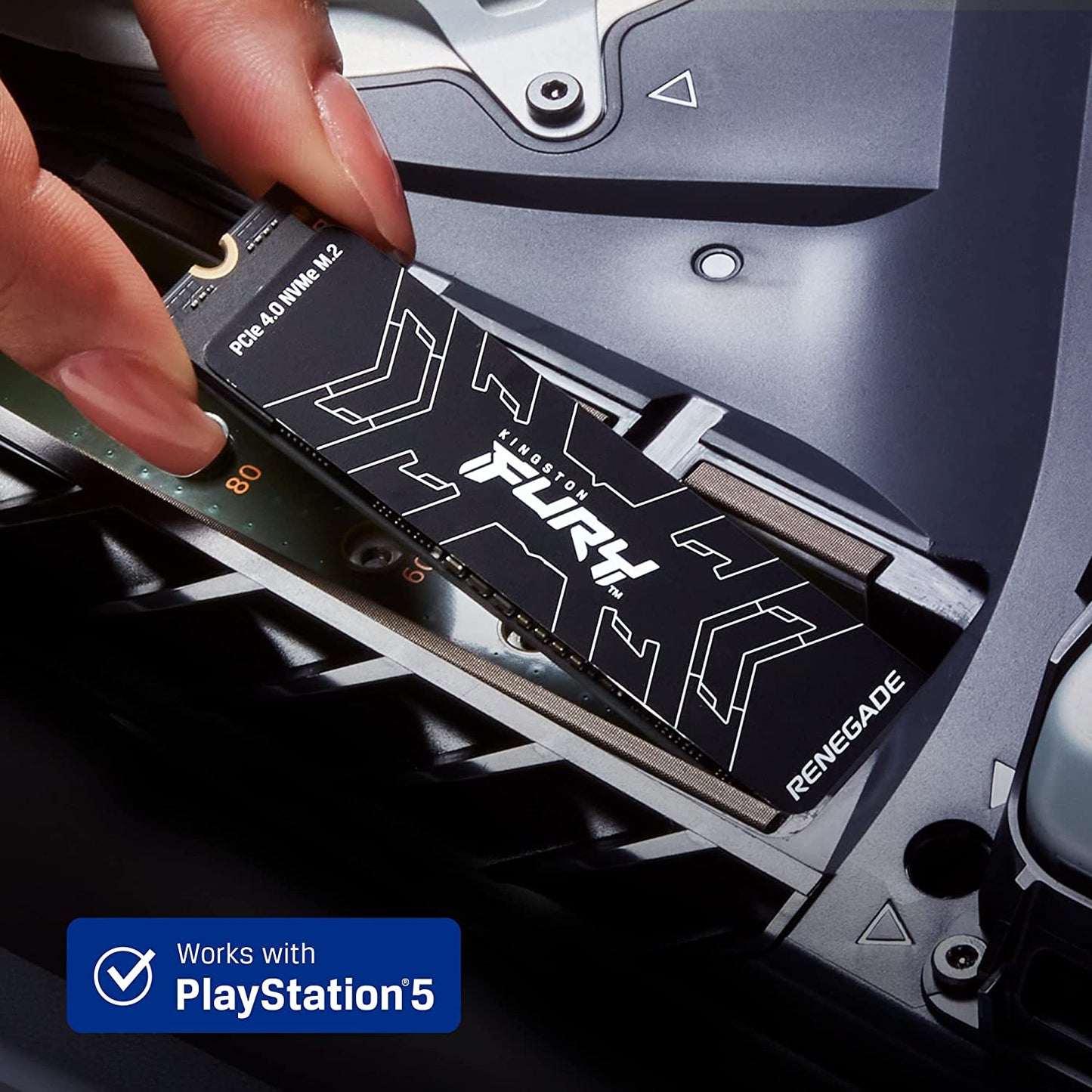 Kingston Fury Renegade 1TB PCIe Gen 4.0 NVMe M.2 Internal Gaming SSD | Up to 7300 MB/s | Graphene Heat Spreader | 3D TLC NAND | Works with PS5 | SFYRS/1000G