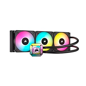 Corsair iCUE H150i Elite CAPELLIX XT Liquid CPU Cooler - Three AF120 RGB Elite Fans - 360mm Radiator - Intel® LGA 1700, 1200, 115X, 2066, AMD® AM5, AM4 - Included iCUE Commander CORE - Black