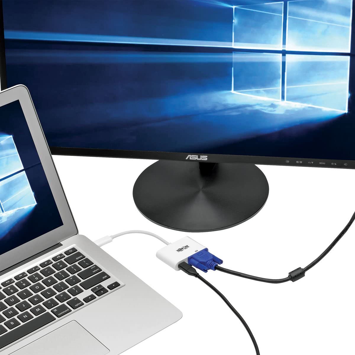 Tripp Lite USB C to VGA Video Adapter Converter 1080p w/ USB-C PD Charging Port, USB Type C, Thunderbolt 3 Compatible, USB Type-C 6in (U444-06N-V-C) VGA + Charging Port