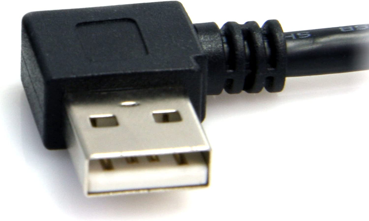 StarTech.com 91cm (3 ft.) / 91cm A Right Angle to B Right Angle USB Cable - 0.91m Right Angle USB 2.0 - 1x USB A 1x USB B - Black (USB2HAB2RA3)