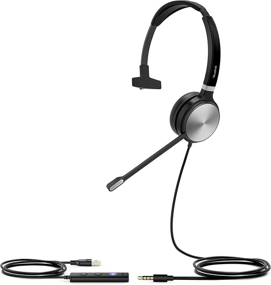 Yealink UH36 Series Headset, Wired Single-Ear | Teams Certified (UH36 Mono)