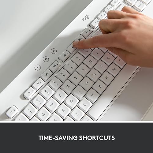 Logitech Signature K650 Comfort Full-Size Wireless Keyboard with Wrist Rest, BLE Bluetooth or Logi Bolt USB Receiver, Deep-Cushioned Keys, Numpad, Compatible with Most OS/PC/Window/Mac - Off White Keyboard Off White