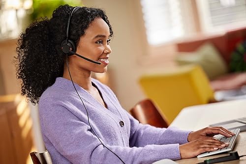 Jabra Engage 50 II Wired Mono Headset with Link Call Control - Noise-Cancelling 3-Mic Technology, Ultra-Lightweight Design and USB-C Cable - MS Teams Certified, Works with All Other Platforms - Black Mono w/ Link MS Teams (USB-C)