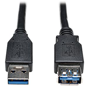 Tripp Lite 6-Feet USB 3.0 Super Speed 5Gbps Extension Cable (A Male to A Female) 6-ft, Black (U324-006-BK) 6' 6-ft. Black
