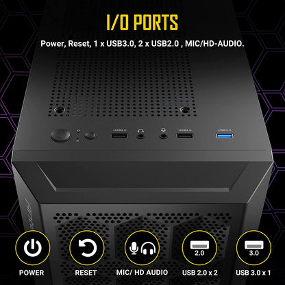 Antec NX200 M, Micro-ATX Tower, Mini-Tower Computer Case with 120mm Rear Fan Pre-Installed, Mesh Design in Front Panel Ventilated Airflow, NX Series, Black, (CJ11132623)