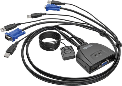 Tripp Lite 2-Port USB VGA Cable KVM Switch with Cables &amp; USB Peripheral Sharing, 2048 x 1536 (B032-VU2) 2-Port USB/VGA