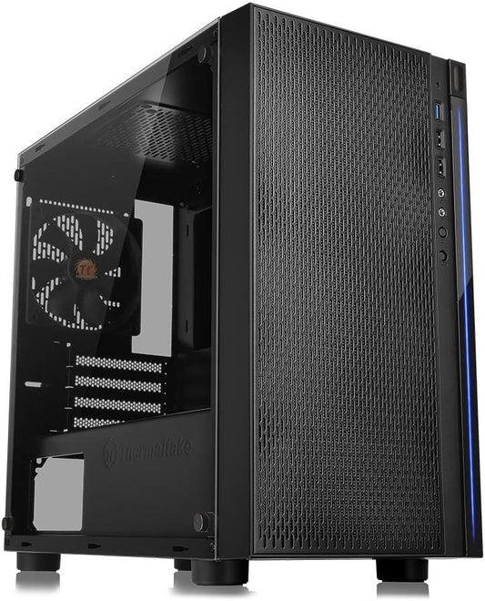 Thermaltake Versa H18 Tempered Glass Black Spcc Micro ATX Gaming Computer Case CA-1J4-00S1WN-01 H18 Case Black