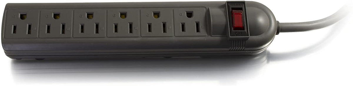 C2g/ cables to go C2G Power Strip Surge Protector, 6 Outlet Power Strip, Black, Cables to Go 29300 6 Outlet Surge Strip V2