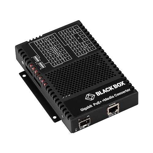 Black Box LGC5600 Transceiver/Media Converter - 1 x Network (RJ-45) - Multi-mode - Gigabit Ethernet - 10/100/1000Base-T, 1000Base-X - 1 x Expansion Slots - SFP (mini-GBIC) - 1 x SFP Slots - AC Adapter - Standalone, Tabletop, Wall Mountable