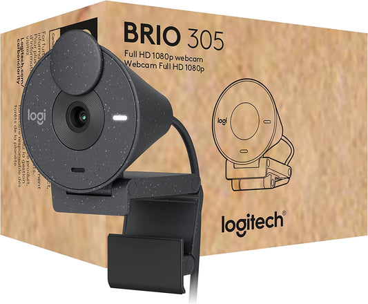 Logitech Brio 305 Full HD Webcam with auto Light Correction, Mono Noise reducing mics, Privacy Shutter, USB-C, Works with Microsoft Teams, Zoom, Google Meet