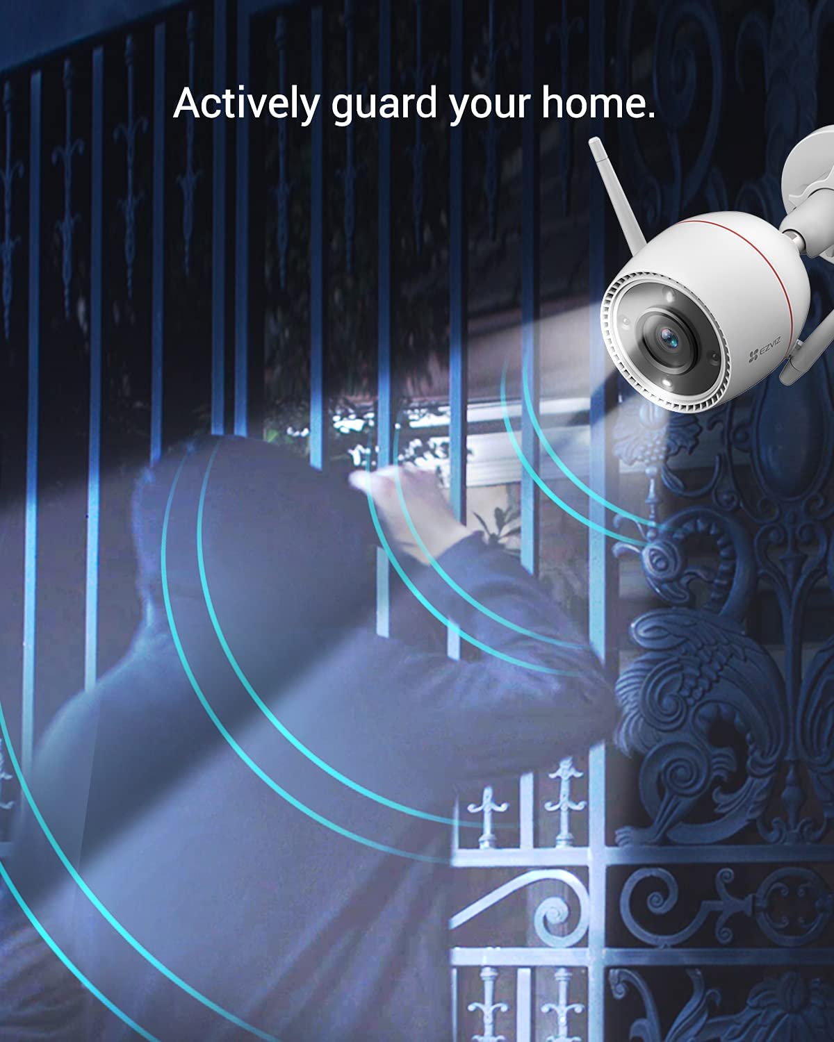 EZVIZ Security Camera Outdoor, 2K WiFi Camera with Motion Alert, Color Night Vision and IP67 Waterproof, AI-Powered Person Detection, Two-Way Talk, Compatible with Alexa Google Home | C3TN C3TN-2K