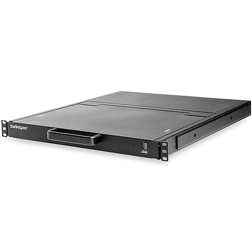 StarTech.com Rackmount KVM Console HD 1080p - Single Port VGA KVM with 17 LCD Monitor for Server Rack - Fully Featured 1U LCD KVM Drawer w/Cables & Hardware - USB Support - 50,000 MTBF (RKCONS17HD) Console