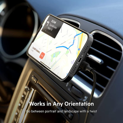 Belkin Magnetic Wireless Car Charger - MagSafe Compatible Car Mount Wireless Charger - Air Vent Mount With Included Power Supply for iPhone 14, iPhone 13 &amp; iPhone 12 - Car Magnetic Phone Mount Charger Charging Mount