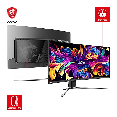 MSI MPG 341CQPX QD-OLED 34-inch Curved OLED Gaming Monitor, 3440 x 1440 (UWQHD), 0.03ms Response time, 240Hz, True Black HDR 400, HDMI, DP Port, USB Type C, Tilt, Height Adjustable
