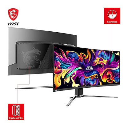 MSI MPG 341CQPX QD-OLED 34-inch Curved OLED Gaming Monitor, 3440 x 1440 (UWQHD), 0.03ms Response time, 240Hz, True Black HDR 400, HDMI, DP Port, USB Type C, Tilt, Height Adjustable