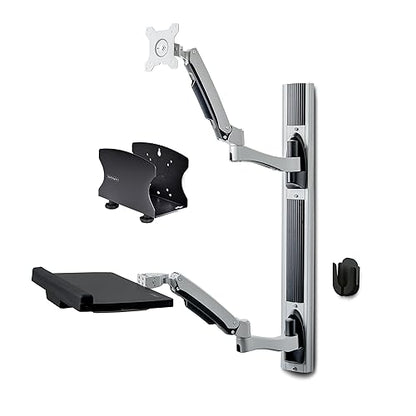 StarTech.com Wall Mount Workstation, VESA Mount for 32 Monitor (22lb/10kg), Fully Articulating Monitor Mount & Keyboard Tray