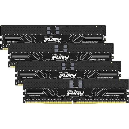 Kingston Fury Renegade Pro Expo 128GB 6400MT/s DDR5 ECC Reg CL32 DIMM (Kit of 4) Memory Overclockable ECC Registered DIMM- KF564R32RBE2K4-128 128gb 6400MT/s 16Gbit Kit of 4 AMD EXPO