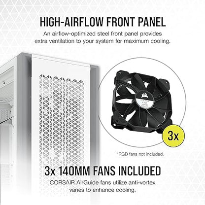 CORSAIR 7000D Airflow Full-Tower ATX PC Case, White