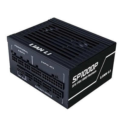 Lian Li SP1000 Platinum - 1000 Watt SFX Form Factor Power Supply with 12V-2x6 Cable - ATX 3.1 & PCIE 5.1 Compliant - Full Modular - 100% Japanese 105C Capacitors - Black (SP1000P.B) Platinum 1000W Black