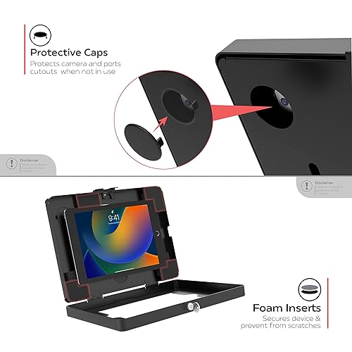 Locking Wall Mount CTA Paragon Locking Wall Mount Premium Enclosure for iPad 7th/8th/9th Gen iPad 10th Gen 10.2 iPad Air 4 Galaxy Tab Lenovo Tab 4 Zebra Tablets & More (PAD-PARAW) Black Wall Mount