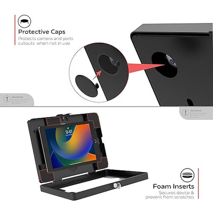 Locking Wall Mount CTA Paragon Locking Wall Mount Premium Enclosure for iPad 7th/8th/9th Gen iPad 10th Gen 10.2 iPad Air 4 Galaxy Tab Lenovo Tab 4 Zebra Tablets & More (PAD-PARAW) Black Wall Mount